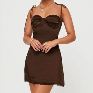 Princess Polly Wayzer Mini Dress Chocolate Size 0 NWT